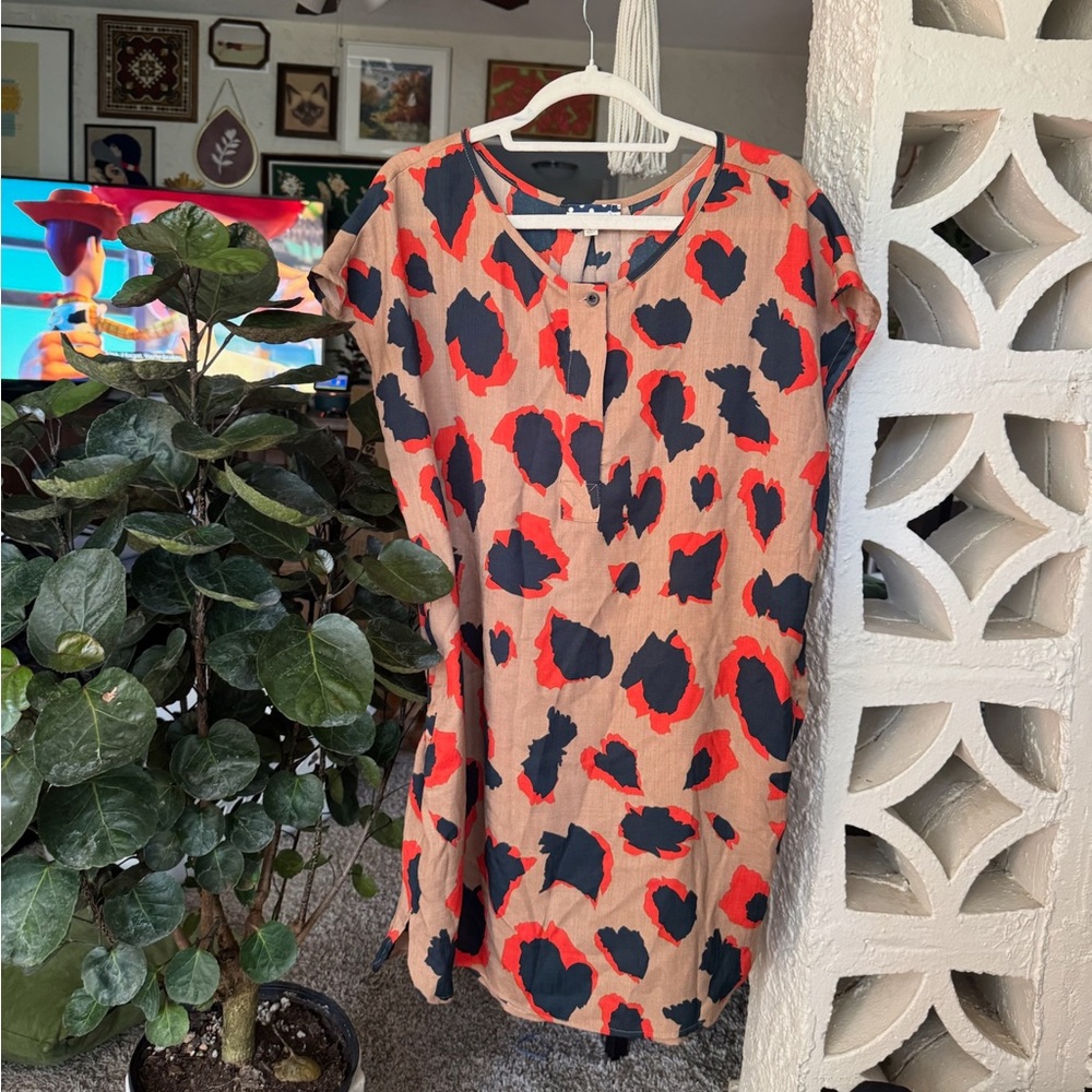 Red and Black Patterned Dress